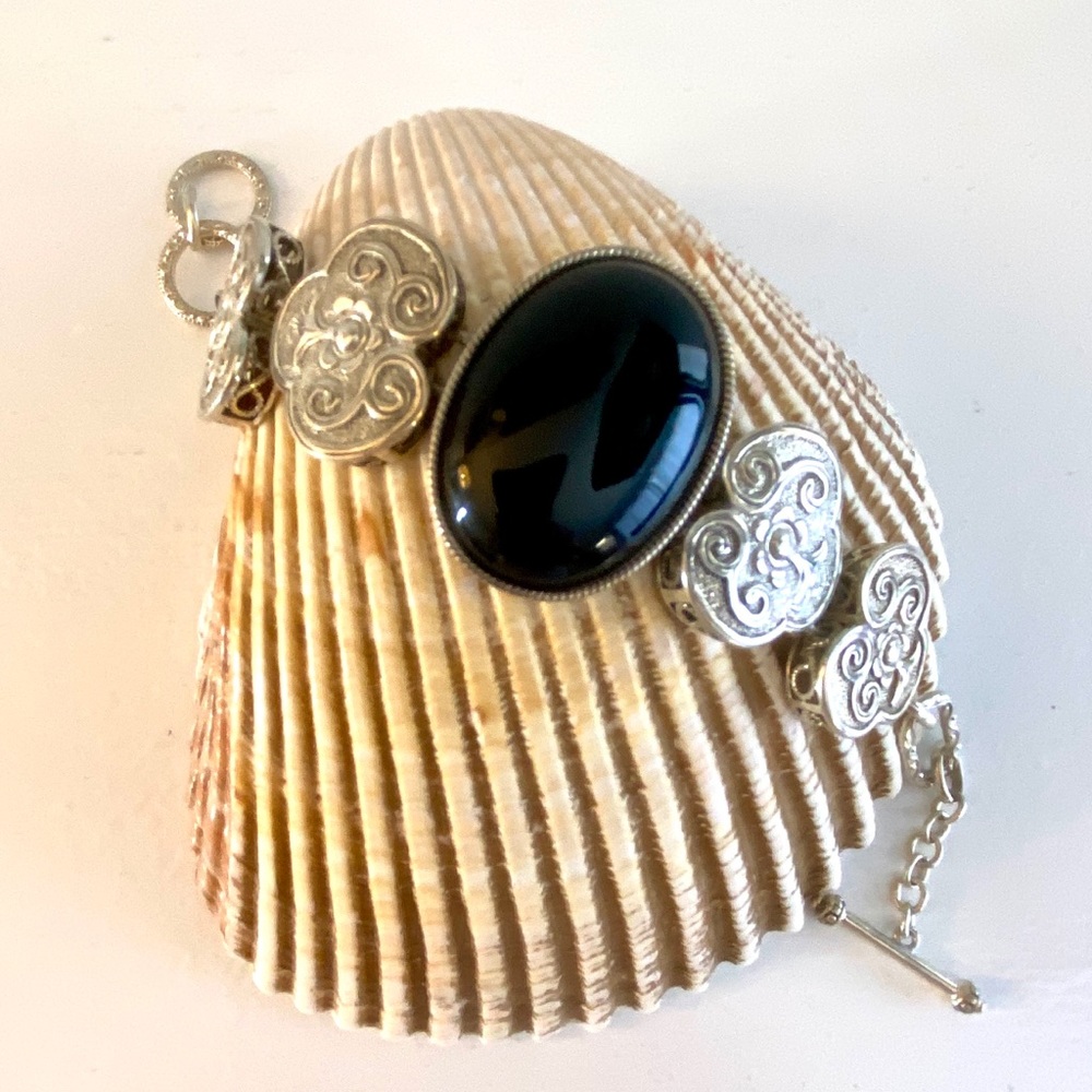 Sterling Silver Agate Statement Bracelet - image 7